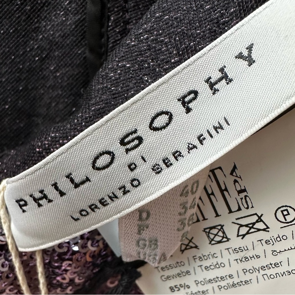New with tags PHILOSOPHY DI LORENZO SERAFINI Metallic Sequin Top Size:4 - Picture 11 of 13